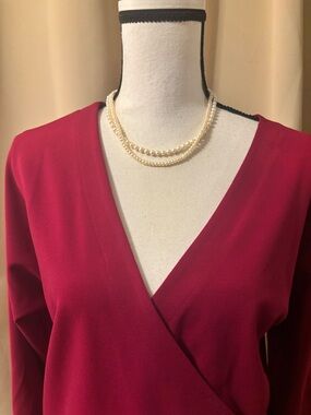 Ann Taylor Raspberry Red Top